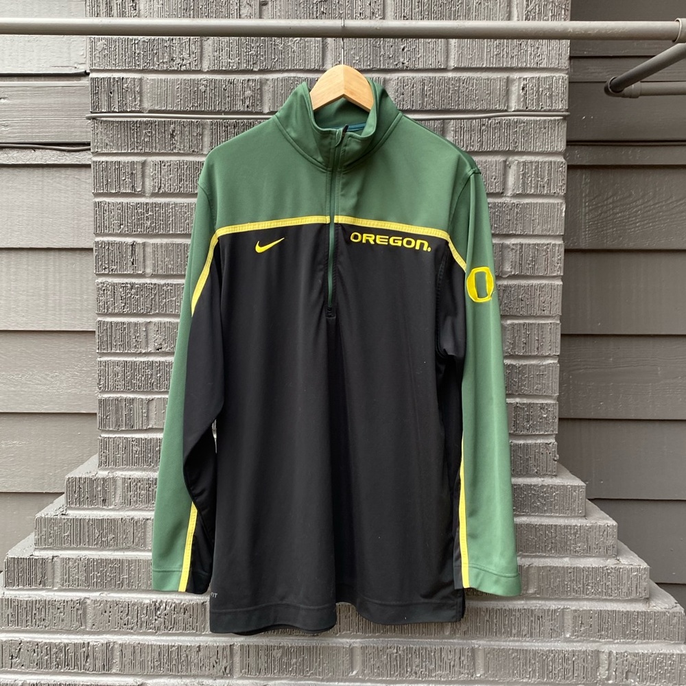 Nike Dri Fit Oregon Ducks Football 1/4 zip Pullover